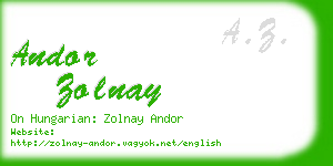 andor zolnay business card